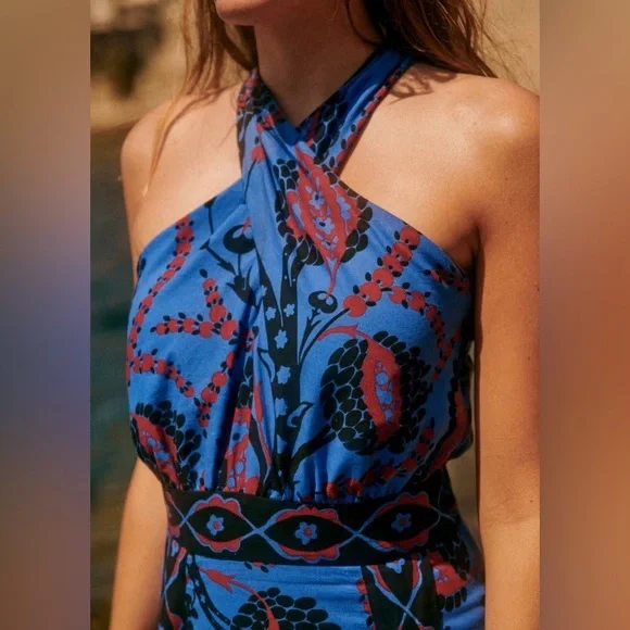 NWT Sézane Jarred Dress in Atla Blue, size 10 - Picture 2 of 4